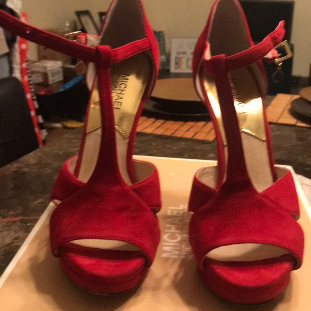 Micheal Kors red suede